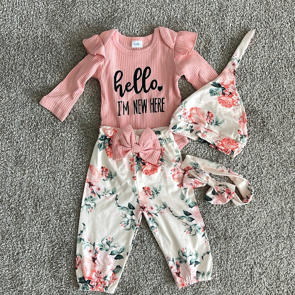 0-3 month baby girl outfit